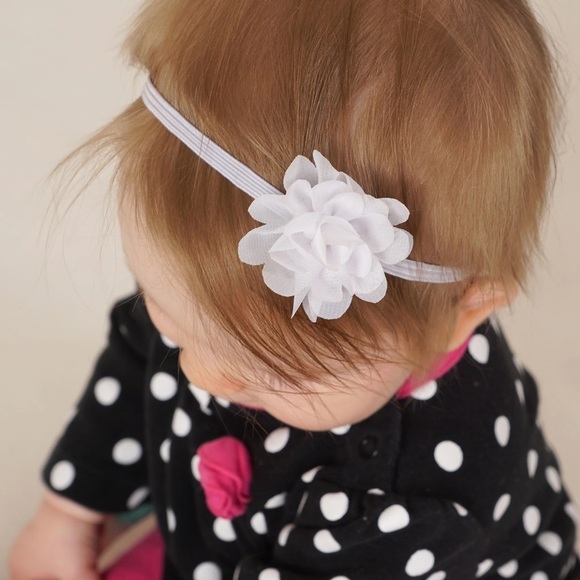 Pink Assortment of Baby Chiffon Flower Headbands - Picture 2 of 4